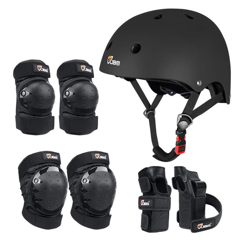 JBM Adult & Kid Skating Protective Gear Set for Beginner to Advanced, Skateboard Helmet Knee and Elbow Pads with Wrist Guards for Inline Roller Skating, Scooter, Skateboarding - Image 1